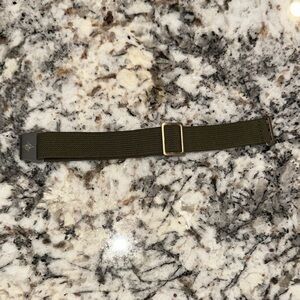 Olive Green Canvas Webbing 18 ML Watch Strap with Gold Buckle
